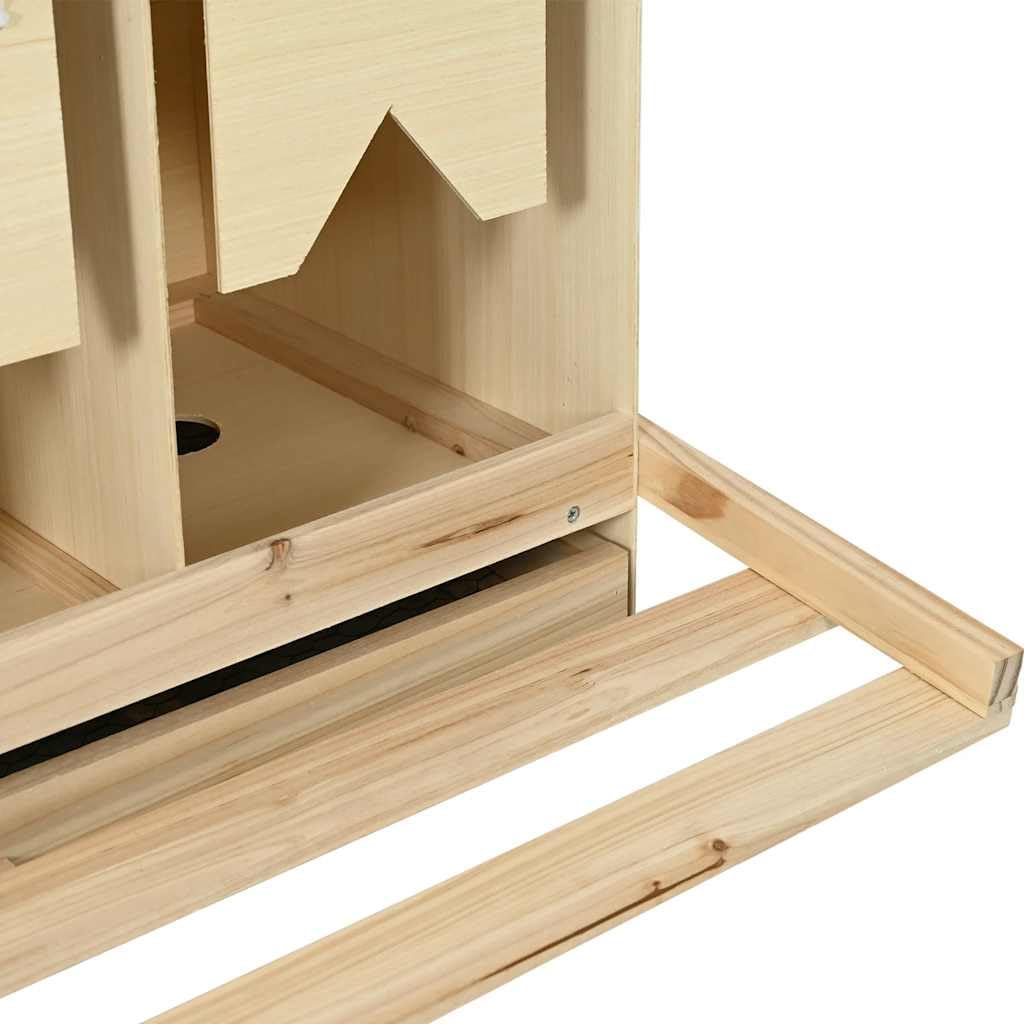 Nido para gallinero, 3 compartimentos, 93 x 40 x 65 cm, de madera de pino, nido para gallinero con función de desenrollamiento de huevos y percha