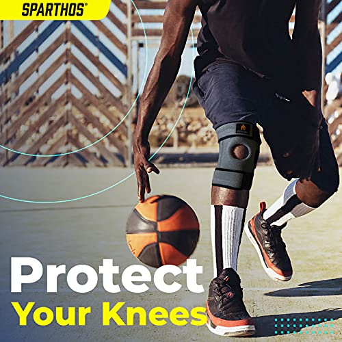 Sparthos Knee Brace - Relieves Acl, Mcl, Meniscus Tear, Arthritis, Tendonitis Pain - Open Patella Design With Dual Stabilizers - Support Compression For Running, Working Out, For Men And Women (Large) #TOP1