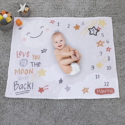 Image of Little Love by NoJo Milestone Baby Blanket Love You to the Moon & Back