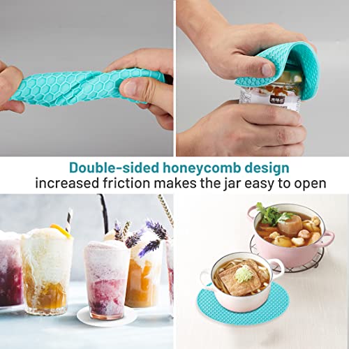 Jar Bottle Opener For Weak Hands,4 &5 In 1 Multi Function Non-Slip Can Lid Opener Tools With Silicone Jar Gripper Pad,Suitable For Seniors,Children And Arthritic Hands (4-Piece -Set) (Light Green) #TOP4