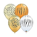 Safari Jungle Zoo Animals Jumbo Balloons Zebra, Tiger, Giraffe & Monkey 50 Count