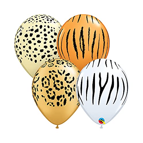 Safari Jungle Zoo Animals Jumbo Balloons Zebra, Tiger, Giraffe & Monkey 50 Count Safari Jungle Zoo Animals Jumbo Balloons Zebra, Tiger, Giraffe & Monkey 50 Count