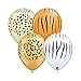 Safari Jungle Zoo Animals Jumbo Balloons Zebra, Tiger, Giraffe & Monkey 50 Count