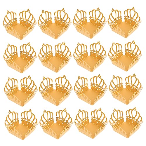 STOBAZA 50Pcs Crown Shaped Chocolate Paper Trays Decorative Dessert Wrapping Paper for Parties Weddings Events Lightweight Beautiful Linerboard Centerpieces