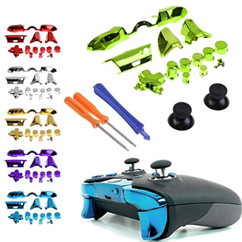 Image of Replacement Parts Repair Full Set ABXY Dpad Triggers Buttons Kits Controller Mod L1 R1 L2 R2 for XboxOne Elite (Green)