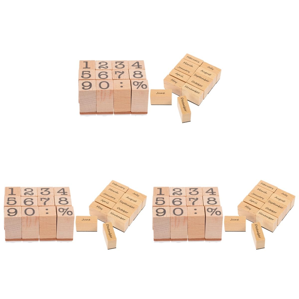 Gadpiparty 6 Sätze Holz digitales Siegel Planer Stempel Datum Holzhandwerksstempel Journal -Briefmarken Vintage-Stempel Scrapbooking Holzstempel Briefmarkenherstellung Retro-Holzstempel Gummi