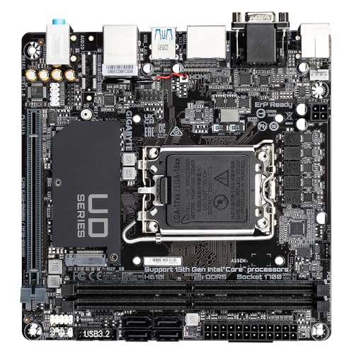GIGABYTE H610I Carte mère Prend en charge les processeurs Intel Core 14e génération VRM numérique hybride 4+1+1 jusqu'à 5600MHz DDR5 1xPCIe 3.0 .2 LAN GbE USB 3.2 Gen 1 Neuf - vue 8