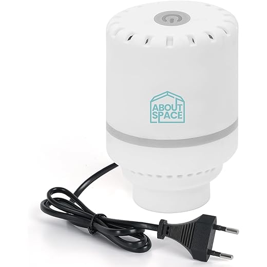 ABOUT SPACE Polypropylene Electric Vacuum Pump For Vacuum Bags,Lightweight Travel Vaccinepump For Packing Ziplock Vaccine Sealer Bags,240 V,Portable Air Pump For Space Saver Compression Bags,White