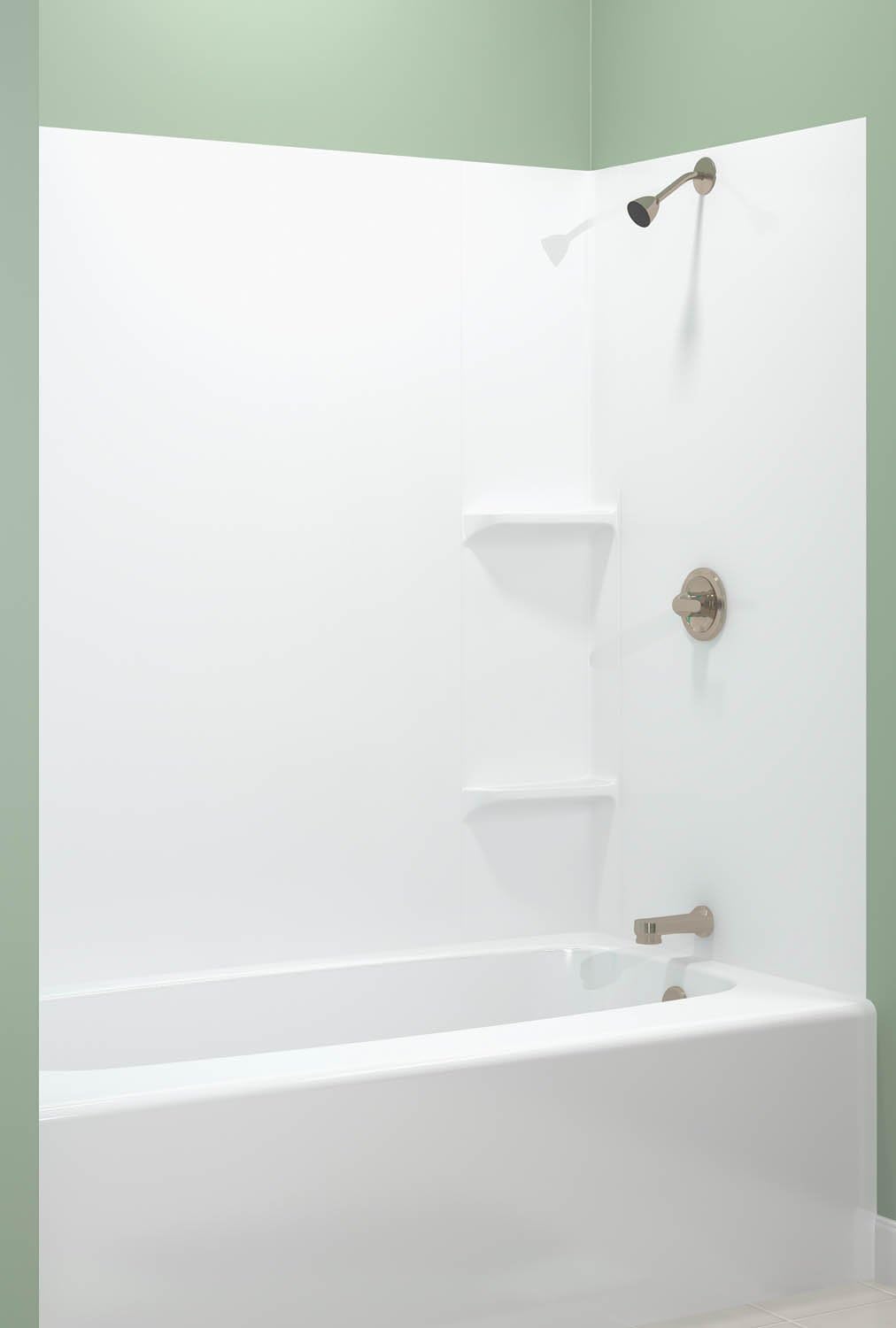 ASB TEMP203A Tempo Tub Wall, White, 5-Piece