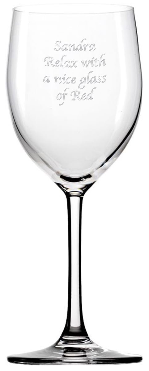 Personalised Engraved Wine Glass - Any Message Perfect for Weddings Anniversaries and Birthdays
