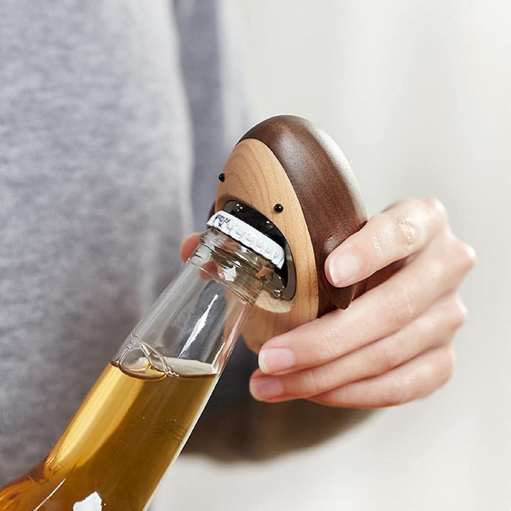 Abridor de botellas de madera, duradero y portátil, para latas y botellas, ideal para camareros y uso doméstico, gran regalo para ocasiones especiales