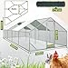 Sonnewelt Freilaufgehege 3x8x2m Hühnerstall Verzinkter Stahl Kleintierstall Hühnerhaus Dach Geflügelstall mit Sonnenschutzdach und Tür für Haustierkäfig Hühnerkäfig Vogelkäfig Kleintiere Pflanzen