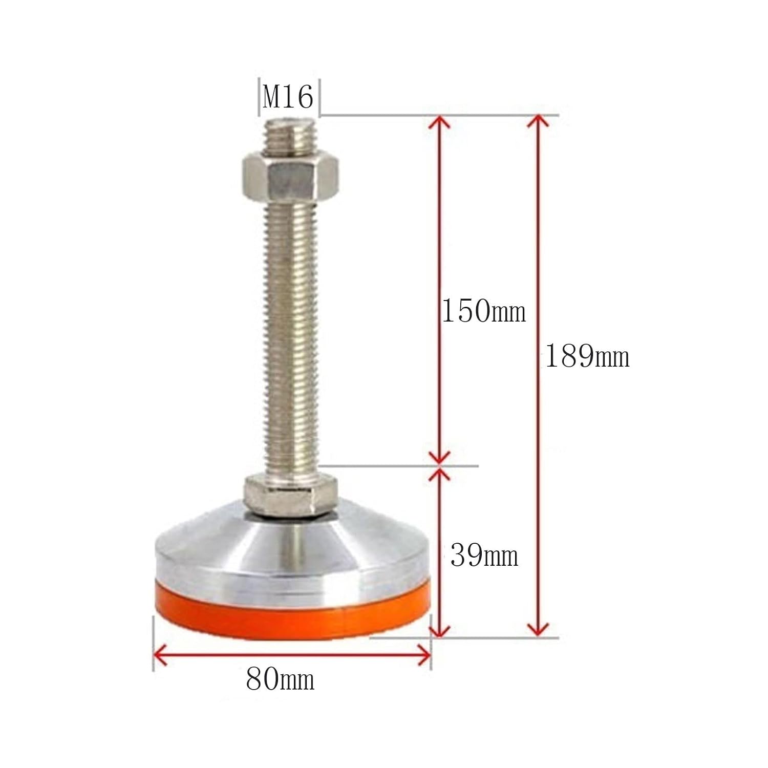 4 Pieces Furniture Balancing Support Feet, Non-Slip Pad Adjusting Feet, Yellow Rubber Heavy Duty Adjustable Steel Foot Cups, Fixed Floor Feet