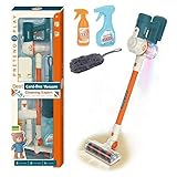 KERBRO 3-in-1 Cord-Free Vacuum Cleaner Toy | Real Suction, Lights & Sounds | Cordless Household Cleaning Kit for Kids & Toddlers