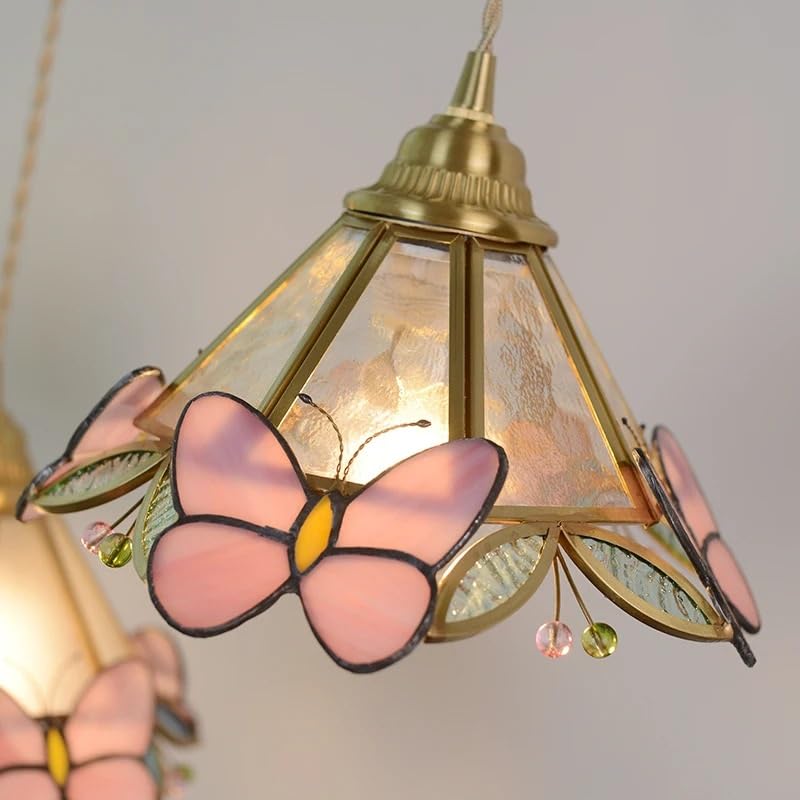 Luminaires chevet haut de gamme en laiton et verre rose délicat