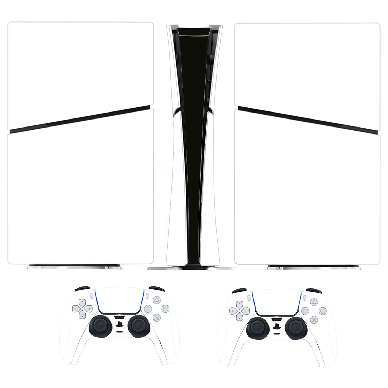 CXWITHYSticker Decal for PS5 Slim Digital, Console Skin Vinyl Cover for PS5 Slim Digital Edition, Protective Wrap for PS5 Slim Digital Controller (White)