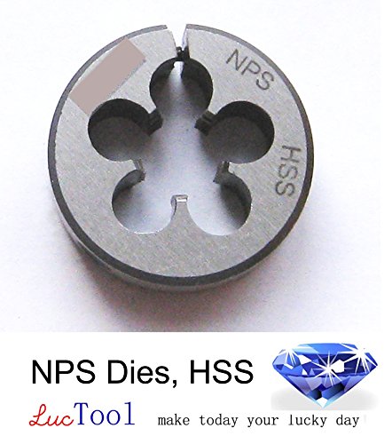 Luctool 3/8-18 NPS Pipe Die Round Adjustable Split Die 1-1/2" OD HSS Straight