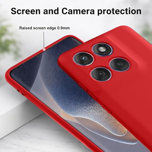 Image of Back Cover Compatible with Motorola Moto Edge 70 Fusion 5G | Full Camera Protection | Premium Liquid Silicon Case | Flexible Bumper Case for Motorola Moto Edge 70 Fusion 5G (Red)