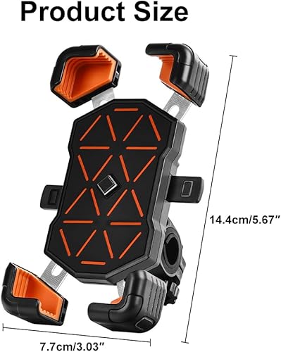 Miniatura 4 de Soporte de teléfono para motocicleta y bicicleta, agarre de cuatro garras con textura antideslizante, abrazadera de teléfono celular para bicicleta,