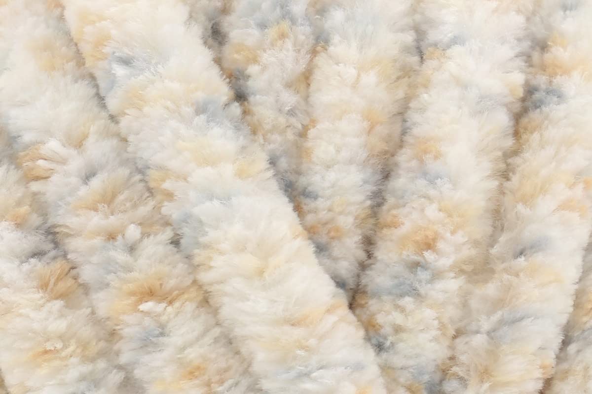 James C Brett Flutterby Huggable Super Chunky Yarn 100% Polyester Chenille Texture for Crochet, Knitting Wool, Baby Toys, Blankets cushions - 250G Ball - Naturals Print (UG12) - Single (1 Ball)