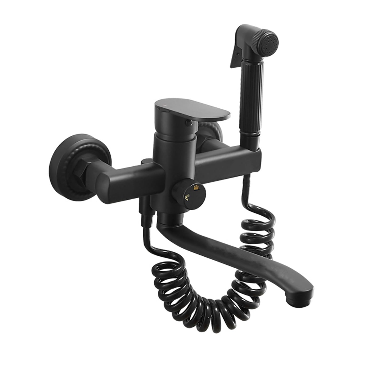 Zbbdfazd Black Kitchen Sink Tap Wall Kitchen Taps With Spray 360 ° Swivel Spout Kitchen Faucet Tap, 25Cm Made In China