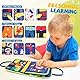 LATERN Busy Board Montessori Spielzeug für Kinder, 28CM x 21CM Pädagogisches Lernspielzeug Sensorisches Brett Entwicklung Feinmotorischen für Jungen Mädchen Geschenk Flugzeug Auto Reisen (Blau)
