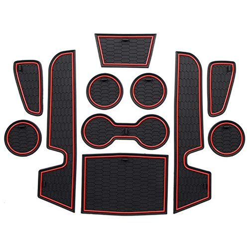 Viesyled Interior Cup Holder Inserts, Door Pocket and Center Console Liner Mats, Non-Slip Dust Water Proof Rubber Pad Decoration Interior Liner Accessories for 2019-2021 Corolla, 11 PCS (Corolla)