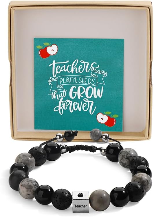 Bracelet For Men Lava Rock | Black Obsidian Beads | Picasso Jasper Beaded Bracelets Birthday Son Husband Boyfriend