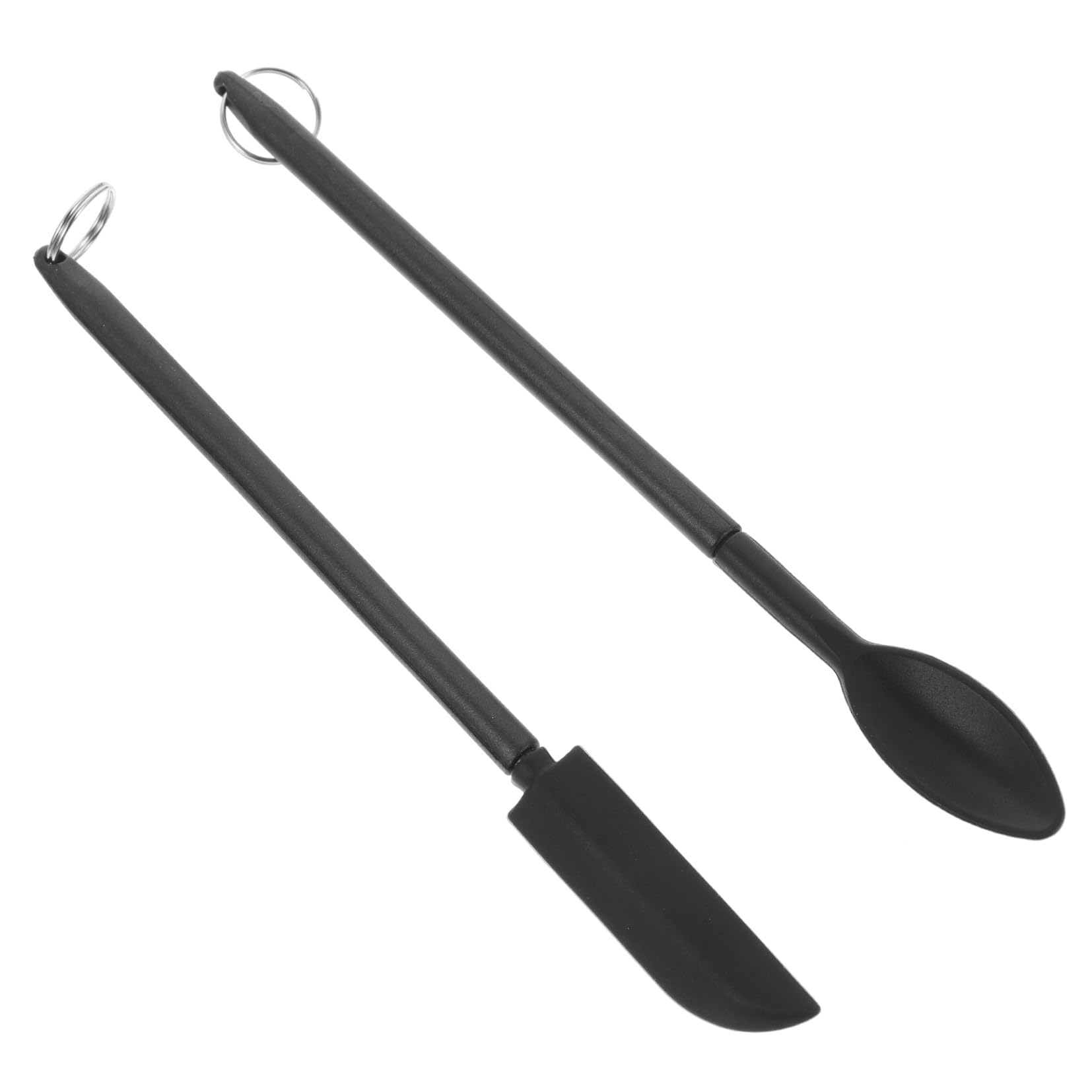 Mini spatule télescopique noire en silicone pour la cuisine et la beauté