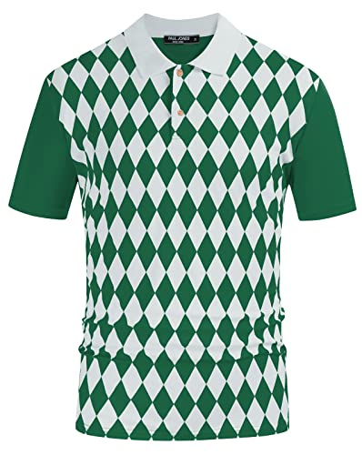 PJ PAUL JONES Mens Polo Shirt Short Sleeve Performance Golf Polo Shirts Daily CasualWear