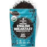 Organic English Breakfast Loose Leaf Tea | Traditional Strong Black Tea Blend | Full-Bodied Gourmet Flavor | High Caffeine | 8oz Bag | Fresh Leaves for Hot or Iced Tea | Non-GMO