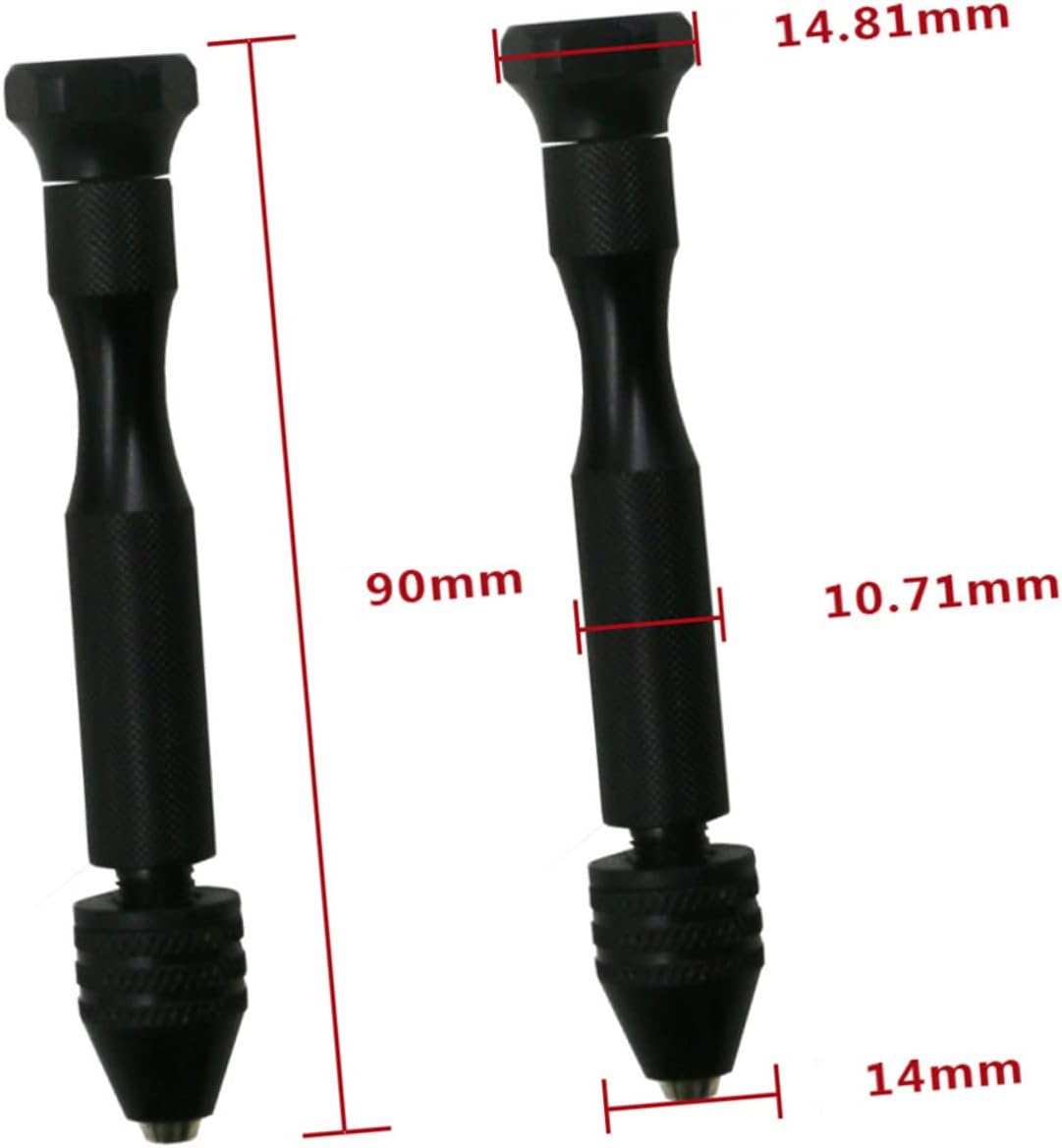 DOITOOL 2pcs Precision Pin Vise Hand Drill with Drill Bits for Models Wood Plastic Projects