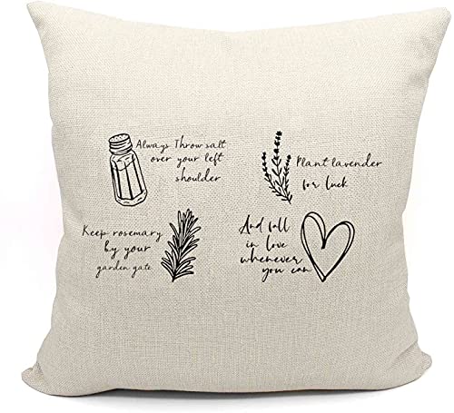 Practical Magic Quote-Salt Rosemary Lavender Love-And Fall In Love Whenever You Can-Inspirational Gift For Women Sister Daughter Best Friend Cousin Coworker- Throw Pillow Case Covers Decorative Gift #TOP18