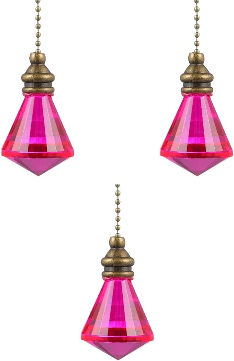 Mobestech 3 Piezas Rosy para Iluminación De Bronce Cortina De Luz Extensor De Cadena Colgante con Tiradores De Piedras Preciosas Abalorio De Techo De Cristal Magníficos Conectores De