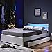 Produktbild Home Deluxe - LED Bett NUBE - Weiß, 140 x 200 cm - inkl. Lattenrost und Schubladen I Polsterbett Design Bett inkl. Beleuchtung
