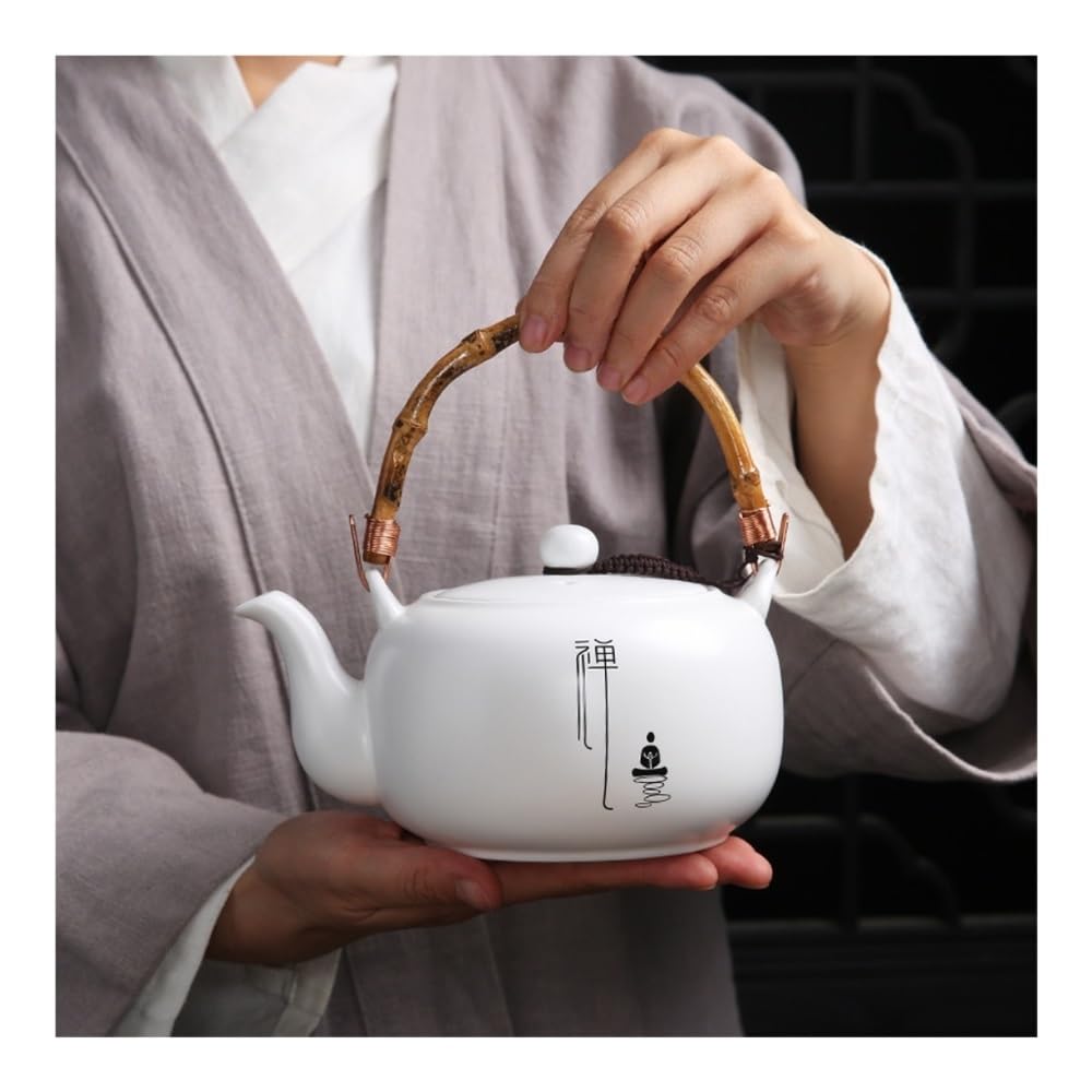 Tetera, Tetera de Porcelana Blanca de 700 ml - Juego de té de cerámica for el hogar y Regalos