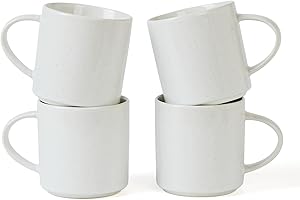 famiware White Coffee Mugs Set of 4