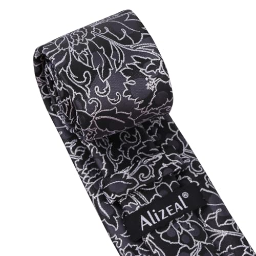 Image of Alizeal Mens 3.15'' Light Color Rustic Tie Handkerchief | with Flower Printed Handkerchief for Wedding Business Daily Wear