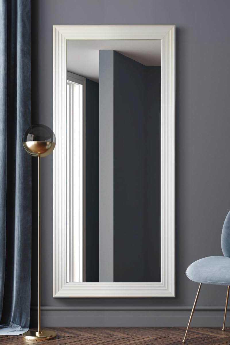 MirrorOutlet New Champagne Gold + Black Detailed Aztec Design Wall Mirror 102 x 71 CM 3ft4 x 2ft4, White