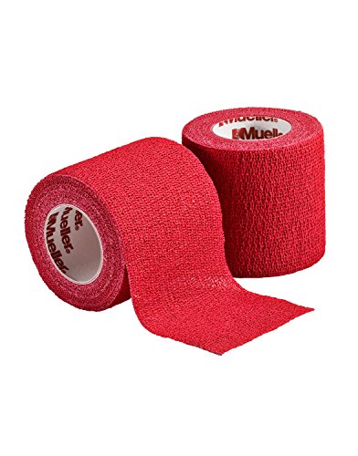 Image of Mueller TapeWRAP Premium Cohesive Tape, 2 inch x 6 yd, Red, 24 Rolls