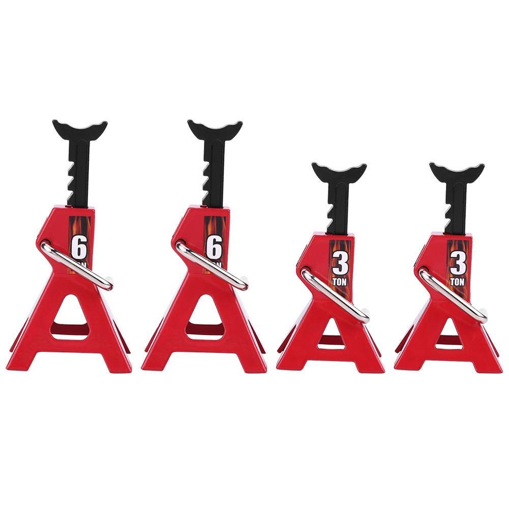 Crawler RC, 4Pcs RC Jack Stand Metal 6 Ton 3 Ton Simulación Jack Soportes para D90 Axial Wraith SCX10 1/10 RC Crawler Car