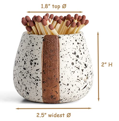 ceramic match holders with striker - set of 2 - candle accessories - candle lover gifts - housewarming gift - matches not included