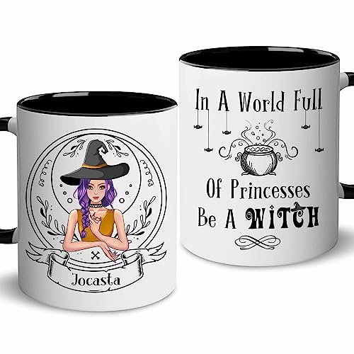 WHIDOBE Personalized Halloween Mug for Women, Custom 11oz 15oz Cu...