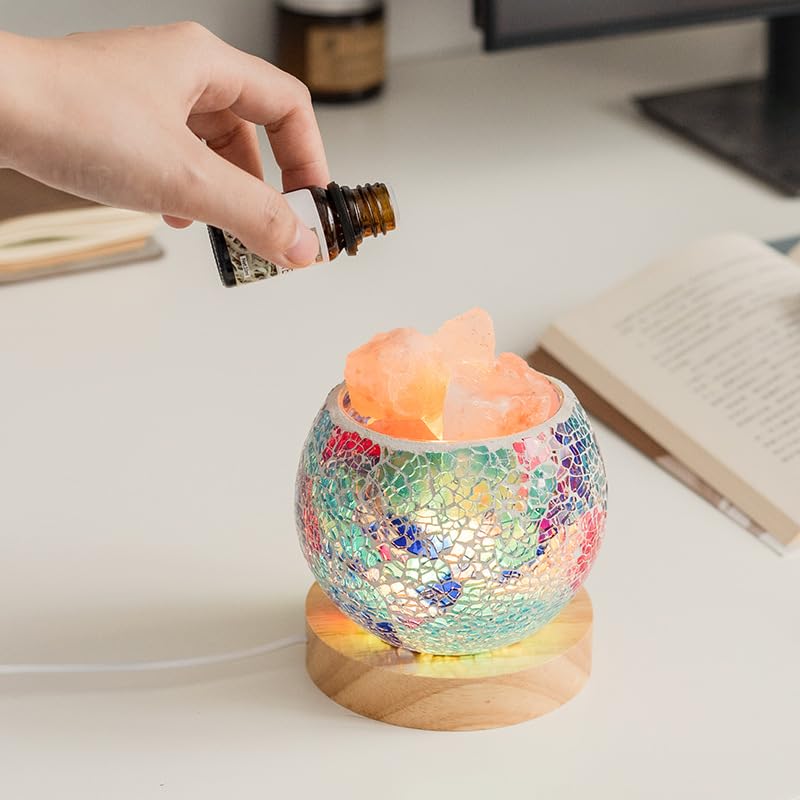 Image of Turkish Persian Himalayan Salt Lamp, Mosaic Glass Night Light with USB Power Home Decoration Holiday Gift