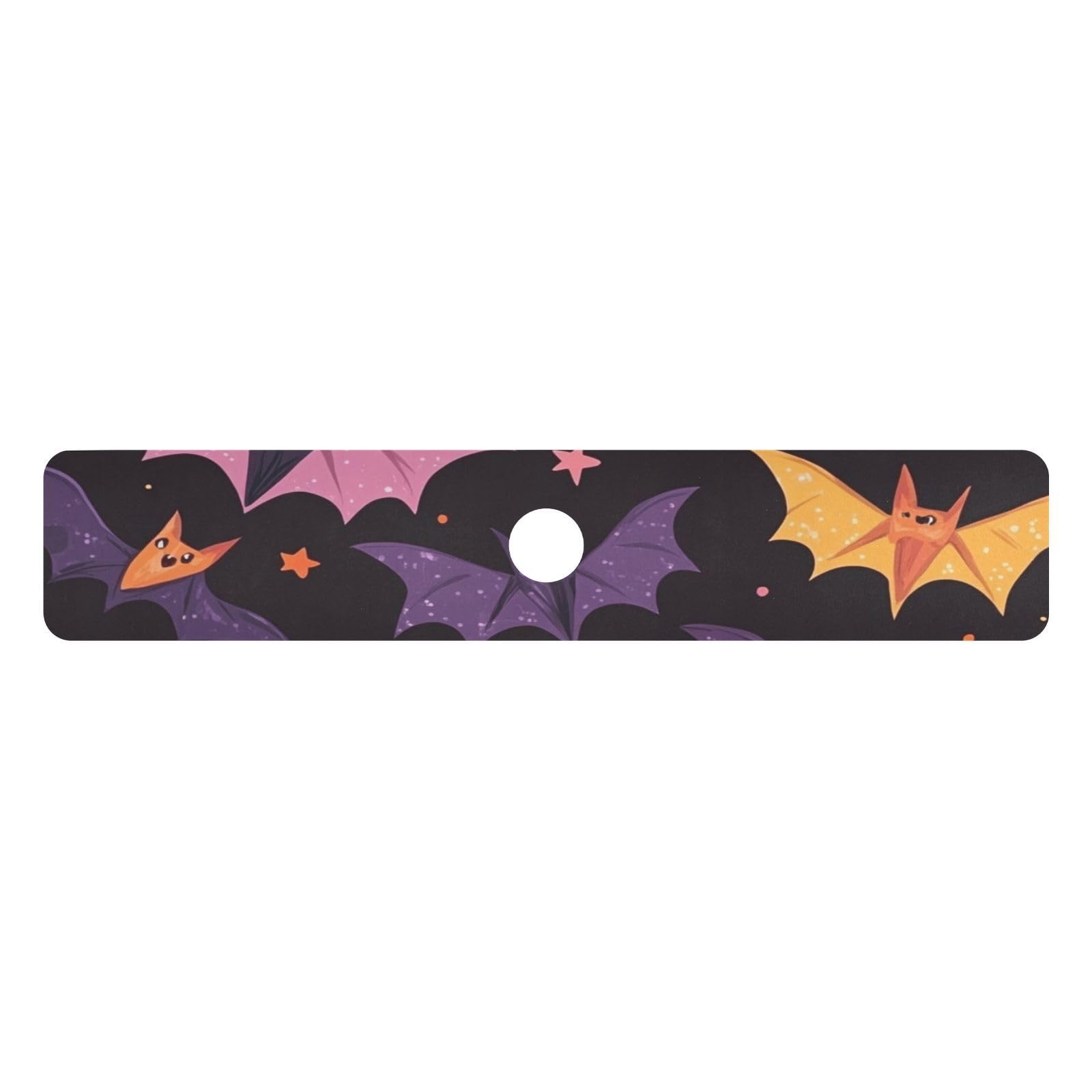 Colored Halloween Bats and Stars Kitchen Sink Splash Guard Faucet Mat Diatomite Absorbent Pad for Bathroom RV 30x5.4in 1PCS water