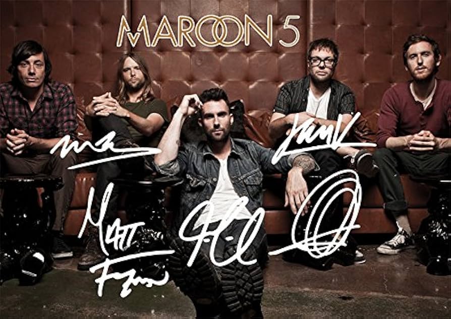 マルーン5 生サイン　maroon5 Maroon 5 マルーン5 バンド全員です 直筆サイン入り写真認証付