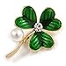 Produktbild Unbekannt Avalaya Brosche Kleeblatt-Metall grün emailliert 45 mm L