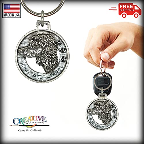 Irish Water Spaniel Keychain, Dog, Pewter, D102KC, 1 1/2, 100% Handmade in the USA, Pet, Tag, Metal, Keychain, Key Chain, Key Ring, Key Fob, Gift, Over 90 Dog Keychains3