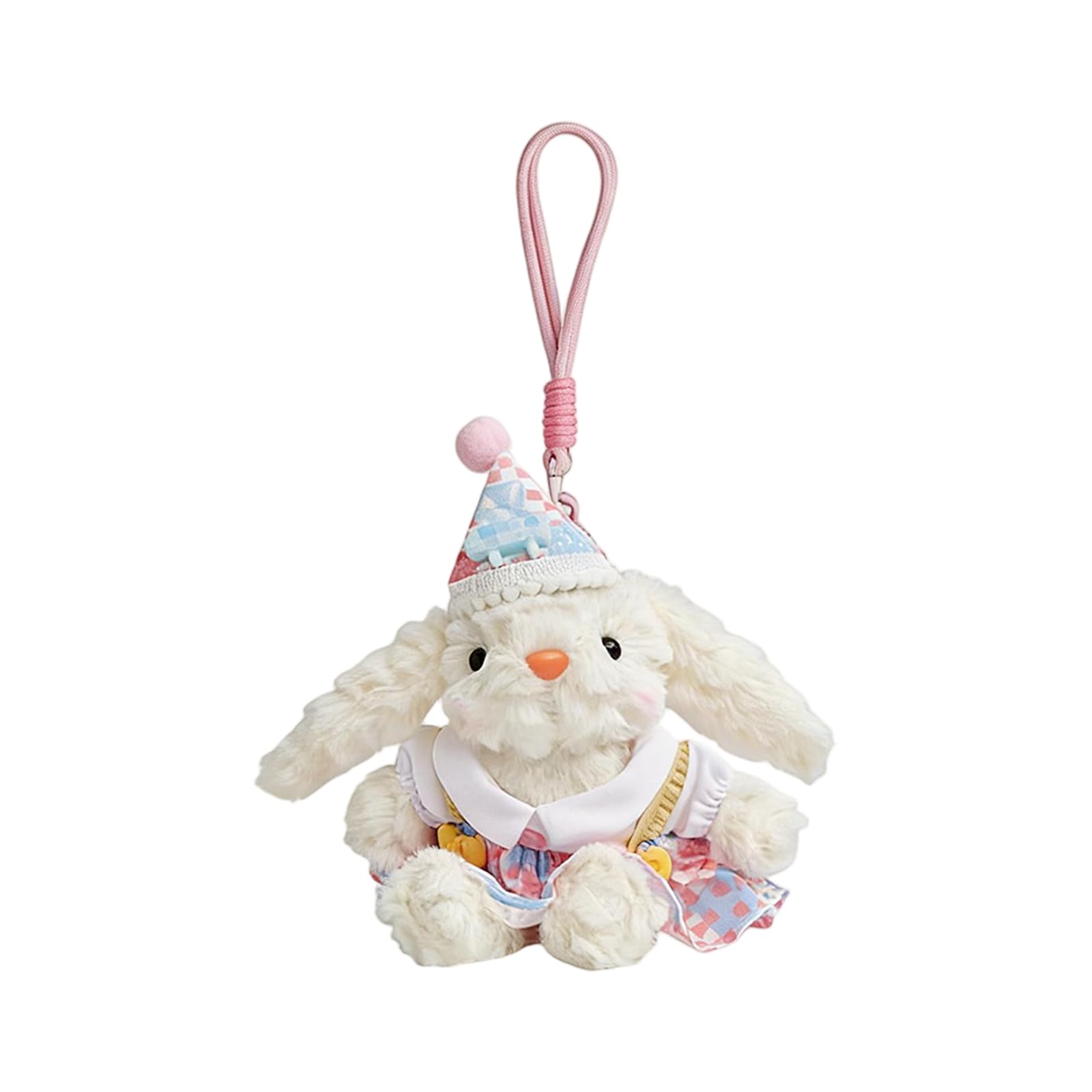 Lovely Plush Bunny Keychain,Small Stuffed Animal Bag Charm,Backpack Keychain Valentines for Boys and Girls E01 One Size