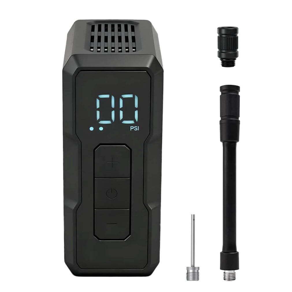 Ravemen EP01 Mini Electric Bike Pump, 120 PSI Portable Tyre Inflator with Digital LED Gauge & Auto-Stop, 128g Ultra-Lightweight Rechargeable Air Pump for Presta & Schrader Valves, Road, MTB, E-Bike 3